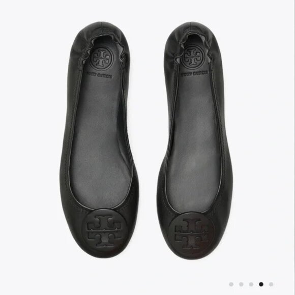 Tory Burch Minnie Travel Ballet Flats Signature Emblem - Perfect Black - Size 7 - Picture 8 of 8